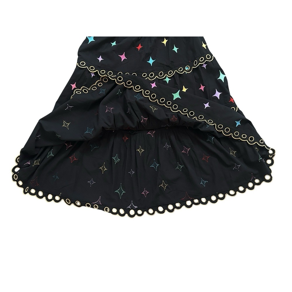Gorman Twinkle Twinkle Little Skirt Womens Size 12 Black Stars Tiered Whimsigoth - Picture 9 of 14
